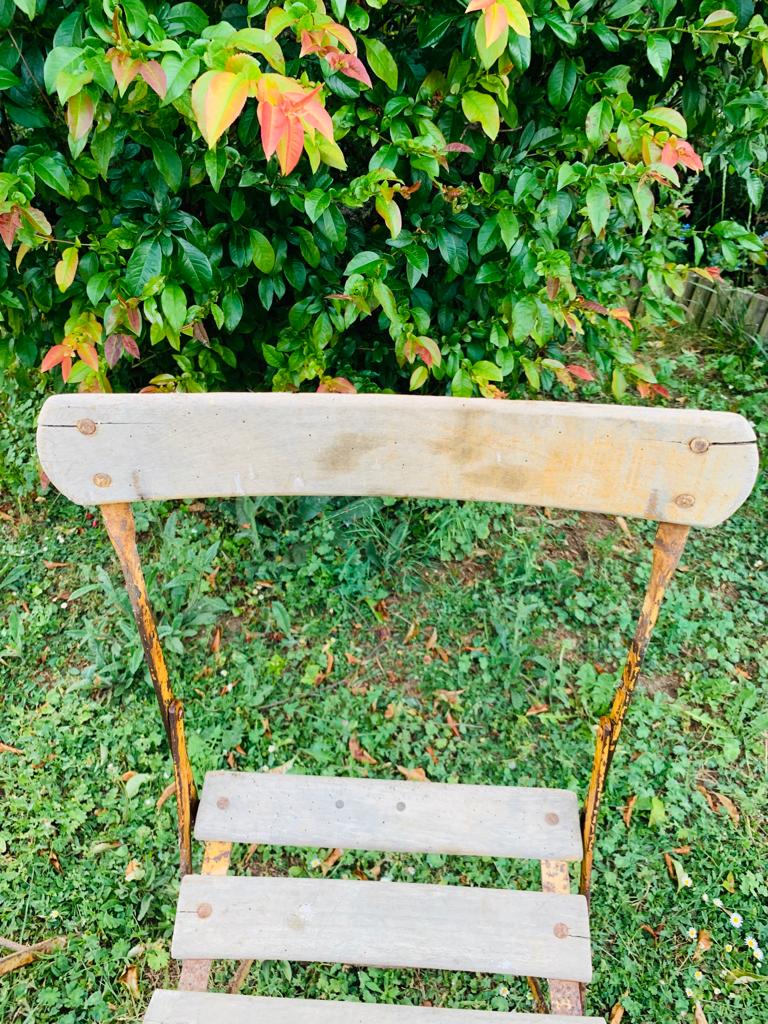 Set of 4 folding garden chairs