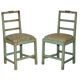 Pair of antique French chairs with original paint.