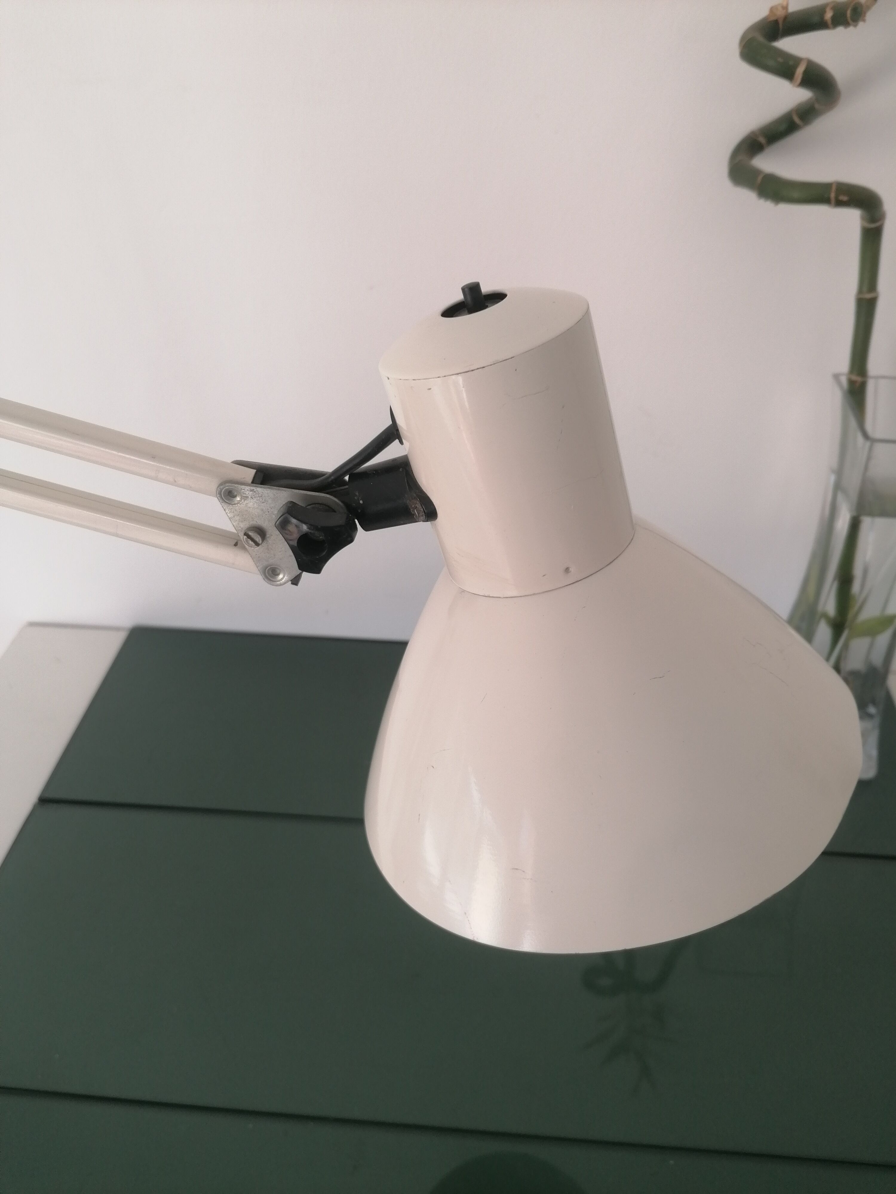 Architect articulated lamp - white lasked metal - made in RDA - 1980