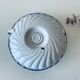 Antique candle holder in white and blue enamelled metal