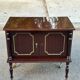 Vintage mahogany & gold rolling accent table (TV / bar / hi-fi furniture)