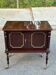 Vintage mahogany & gold rolling accent table (TV / bar / hi-fi furniture)