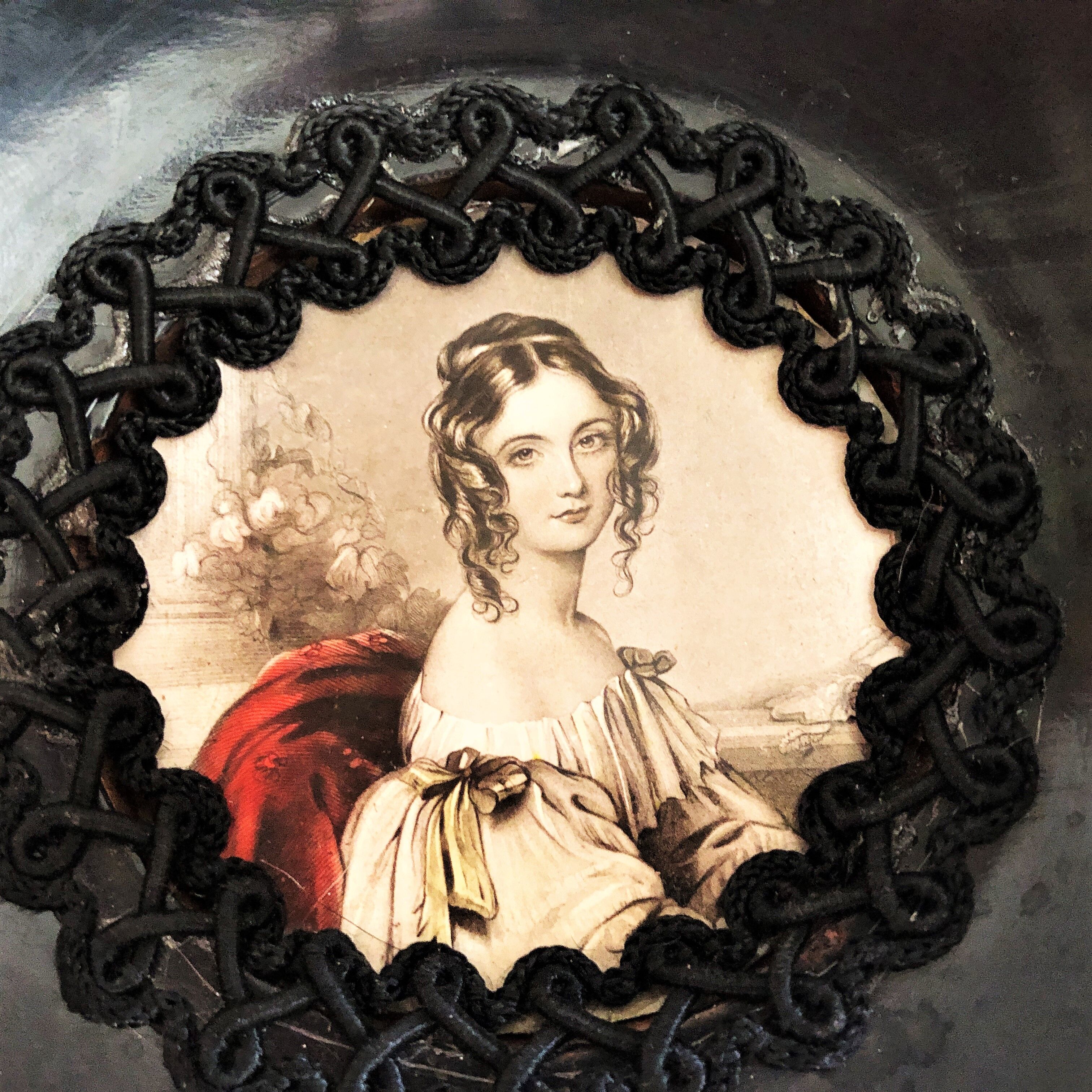 Wall frame portrait woman Empire style