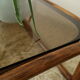 Table basse en bambou et verre fumé vintage