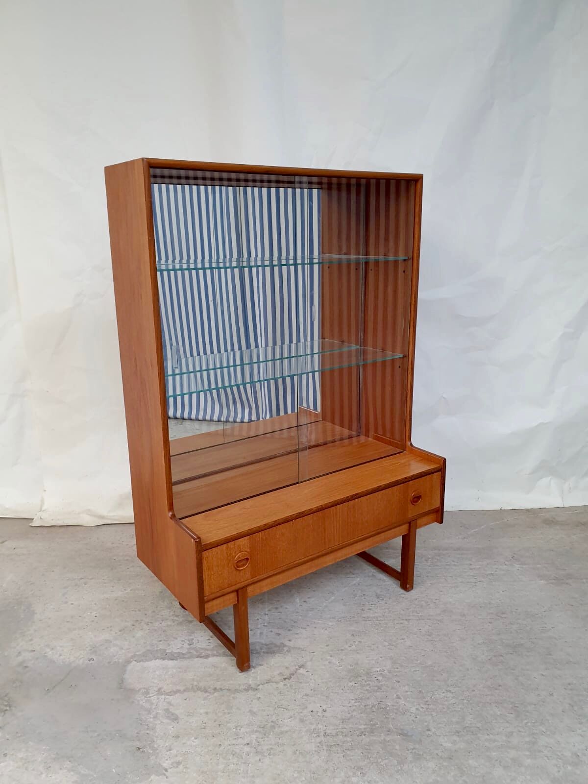 Vtg mid century teak turnidge wall shelving unit room divide Danish design
