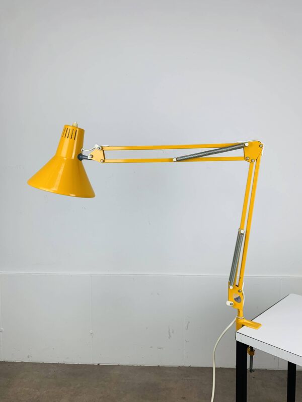 Lampe d'architecte articulée Habitat vintage en métal jaune