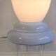 Magnificent large vintage lamp in opaline blue Bohemian glass — signed