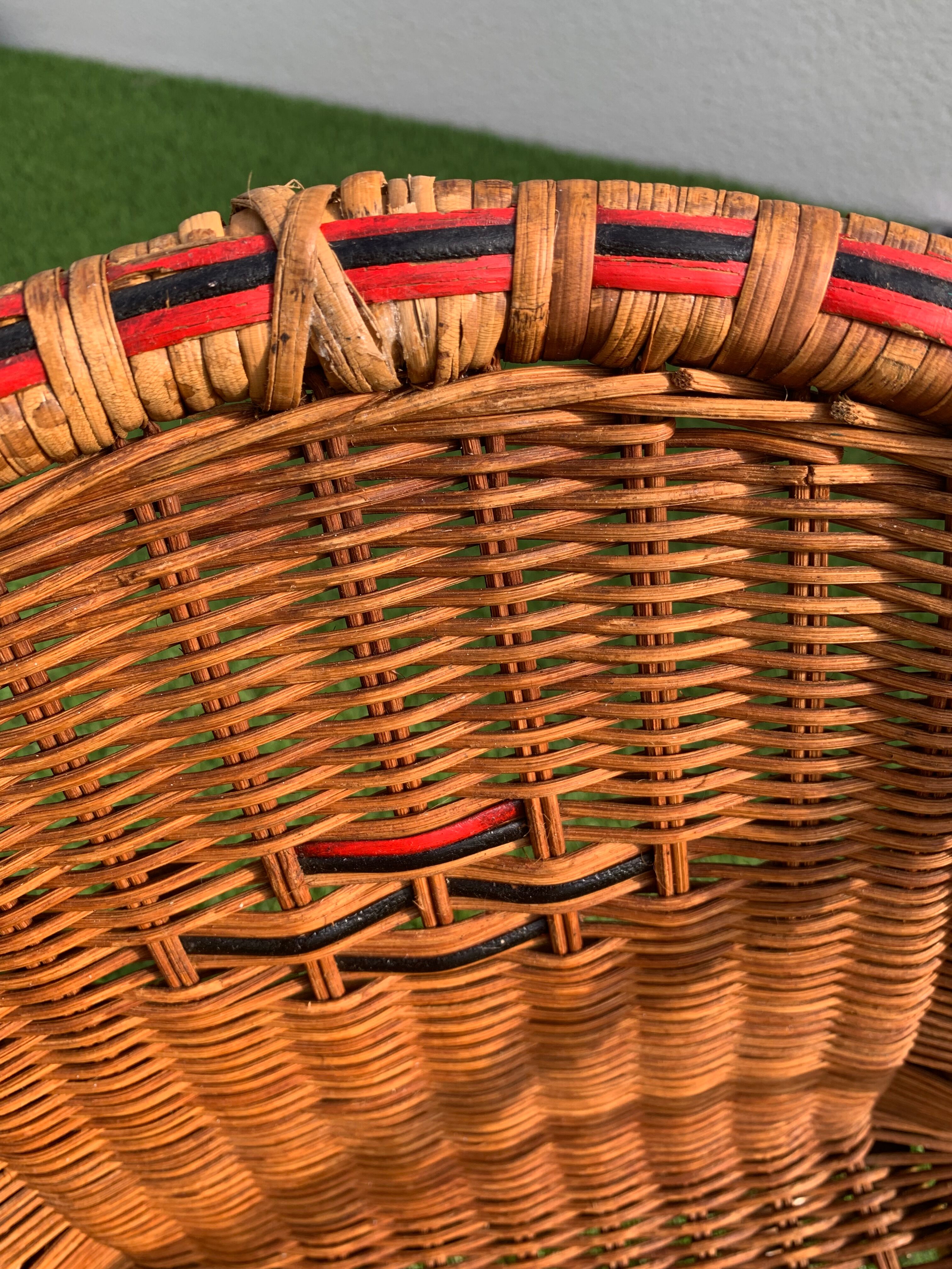 Vintage wicker and rattan armchair