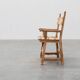Brutalist armchair with carved rosettes and nailed wooden seat, Spain, 20th