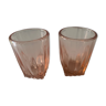 Set of 2 liquor glasses, pink glass