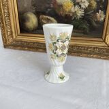 Vintage small vase stylized floral pattern porcelain ouragan ulysse paris, 1970s, france