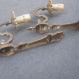 Pair of wall lights in brass