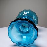 Small vintage turquoise blue glass vase