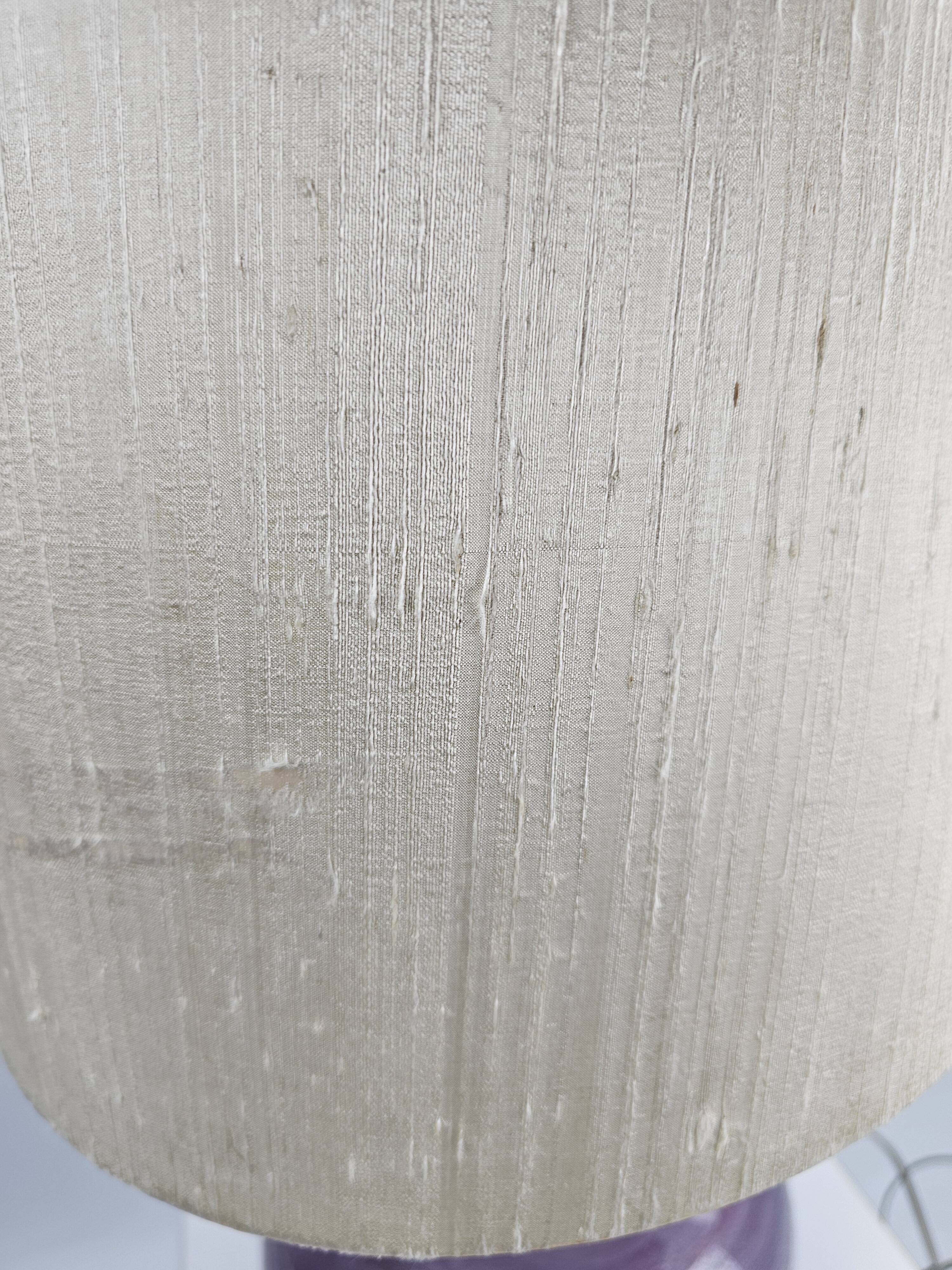 Lampe de table design Holmegaard modèle Troll 2 pied en verre couleur violet