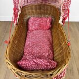 Vintage wicker doll pram cradle