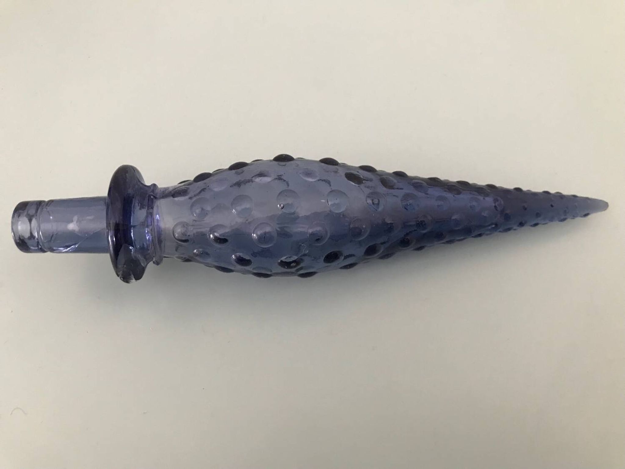 Carafe empoli violet mauve petits bulles hobnail