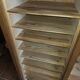 Double curtain cabinet in solid oak