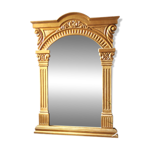 miroir en bois doré - fronton