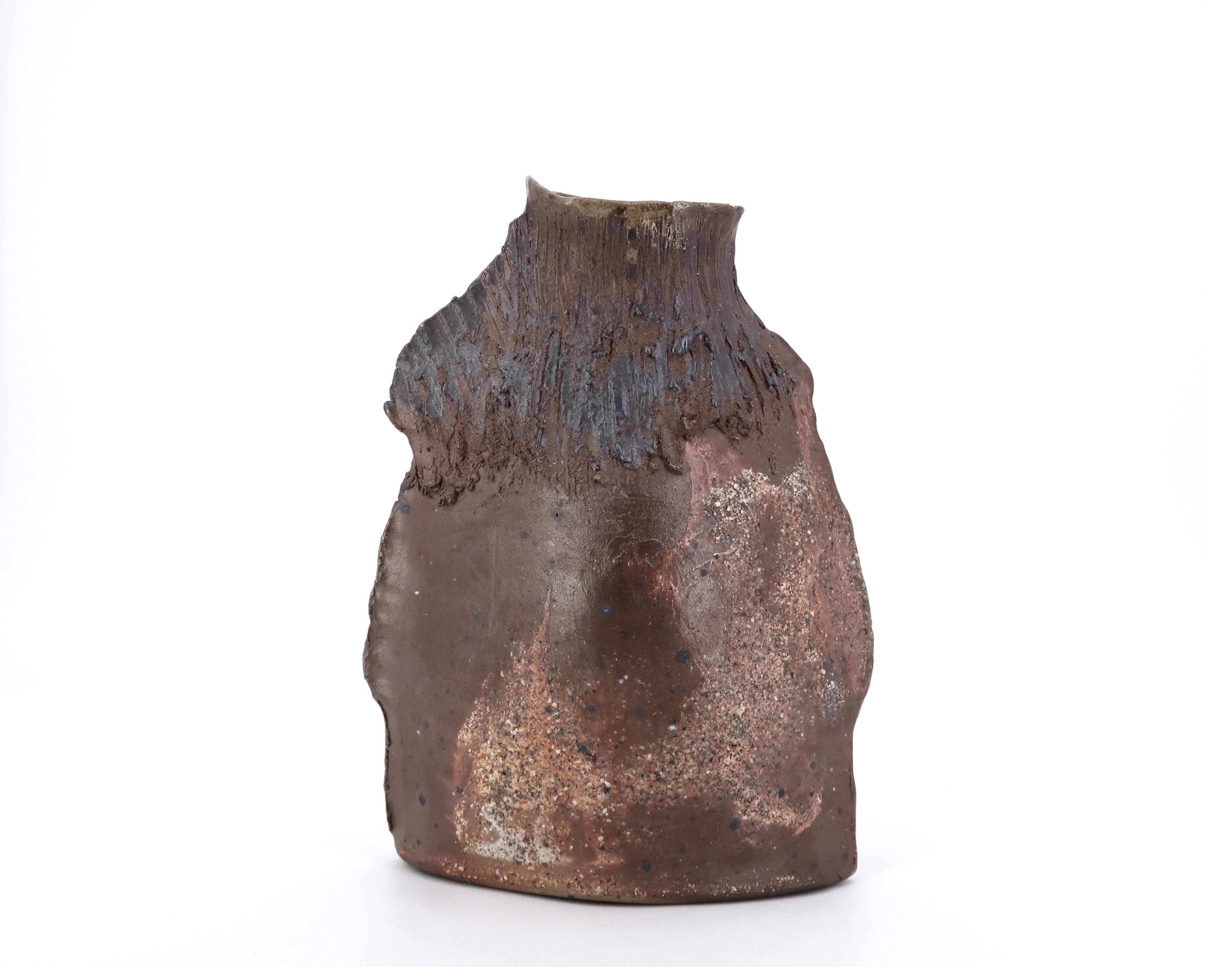 Sculptural sandstone vase by Jean Linard, La Borne