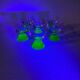 6 Ouralin green pyramidal round stem liqueur glasses