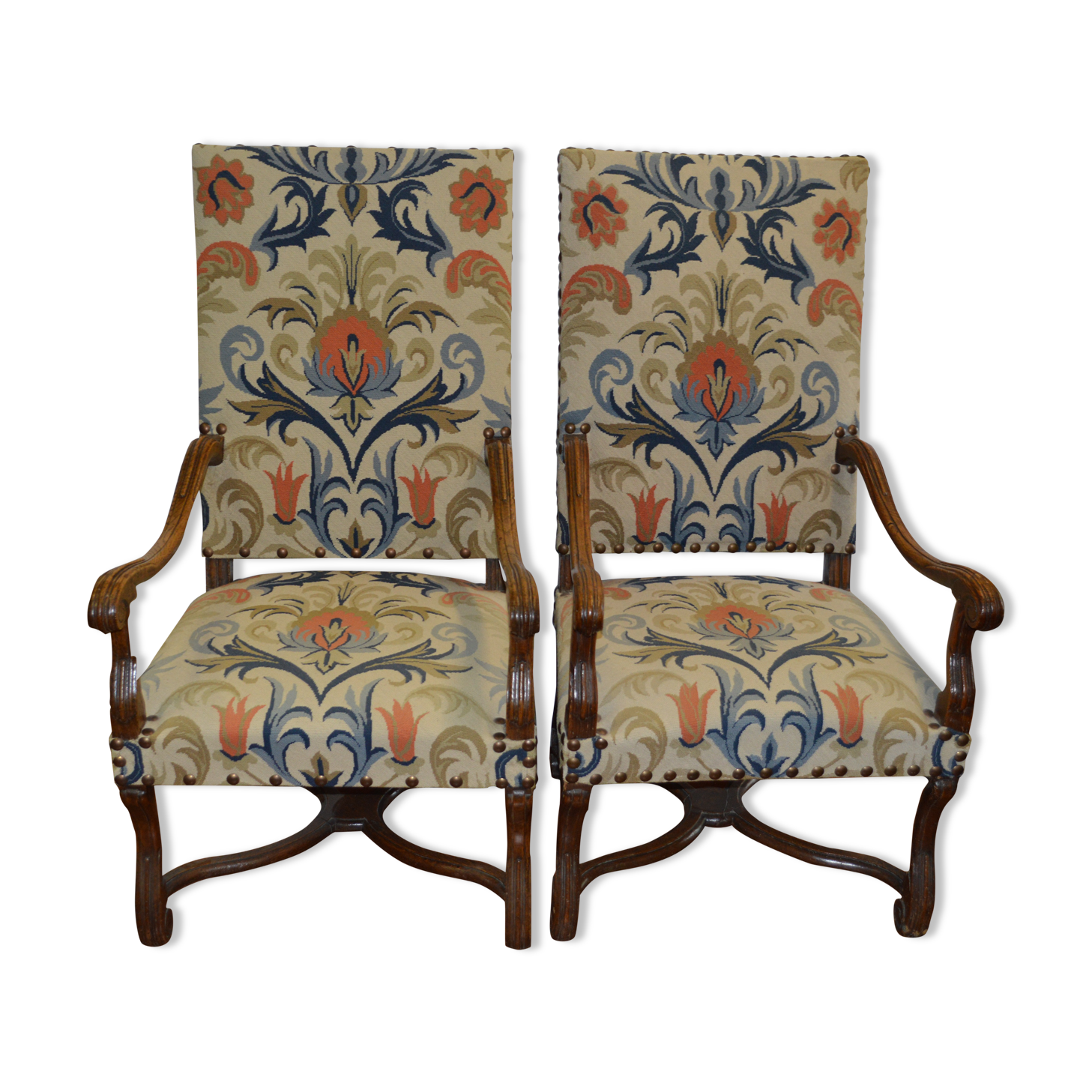 Paire de fauteuils style Louis XIV