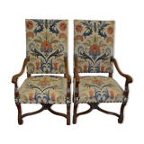 Paire de fauteuils style Louis XIV