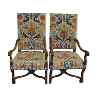 Paire de fauteuils style Louis XIV