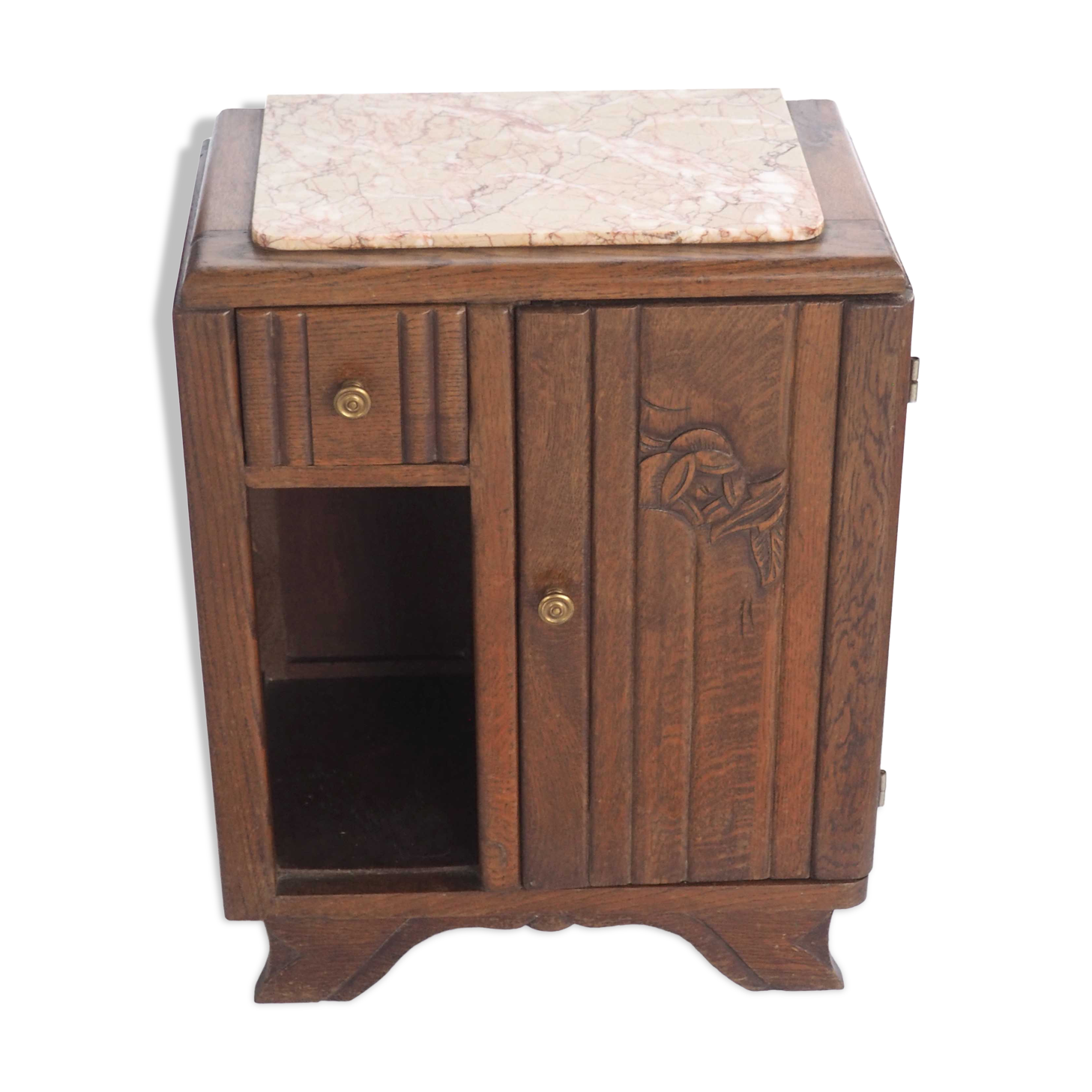 Bedside art deco pink marble