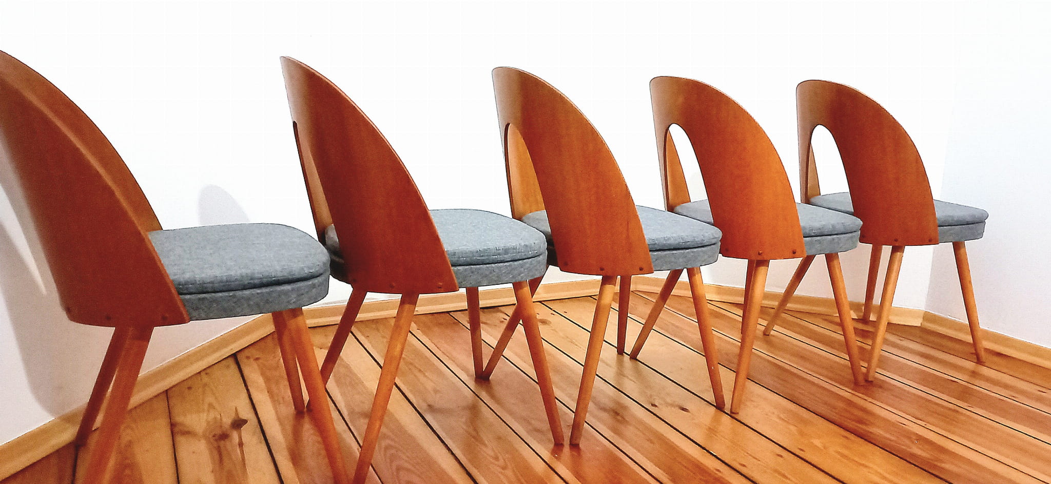 Set of five chairs, design. A. Suman, Tatra Nabytok, Czechoslovakia, 60s
