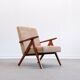 1960 Mid Century Easy Chair Model B 310 Var in Beige Velvet