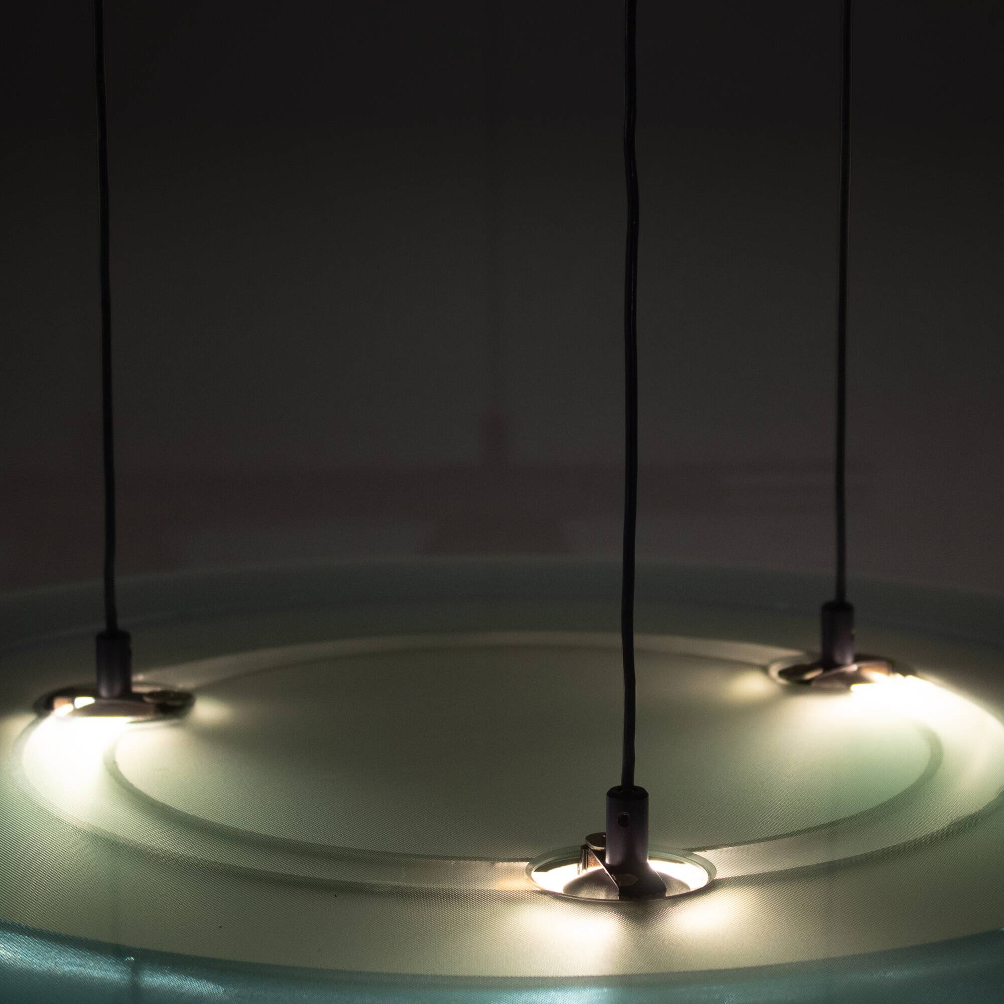Pendentif Aurora Blue de l'ère spatiale par Arteluce, Perry King et Santiago Miranda,