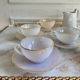 Serving Harlequin vintage opaline glass cups