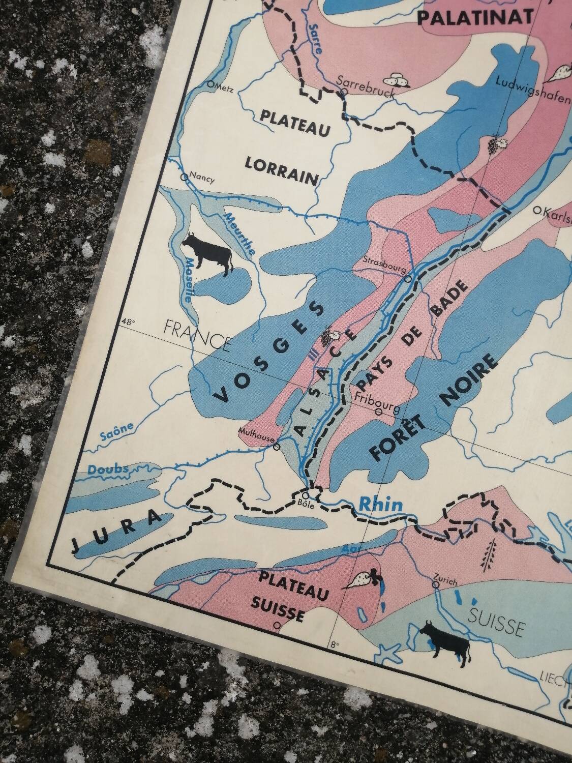 Old MDI map Germany Agricultural and vintage population