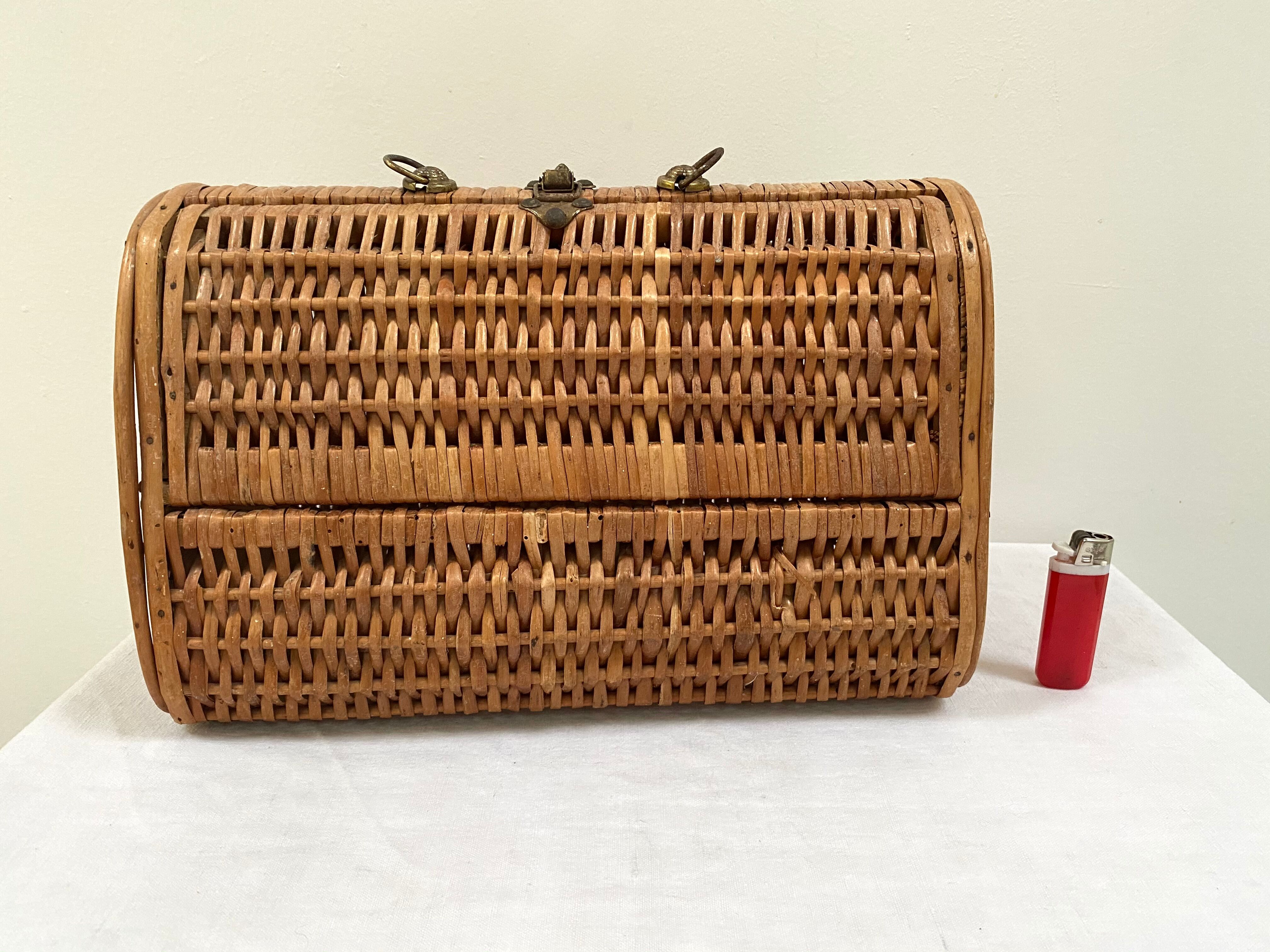 Wicker rattan basket from the 70s