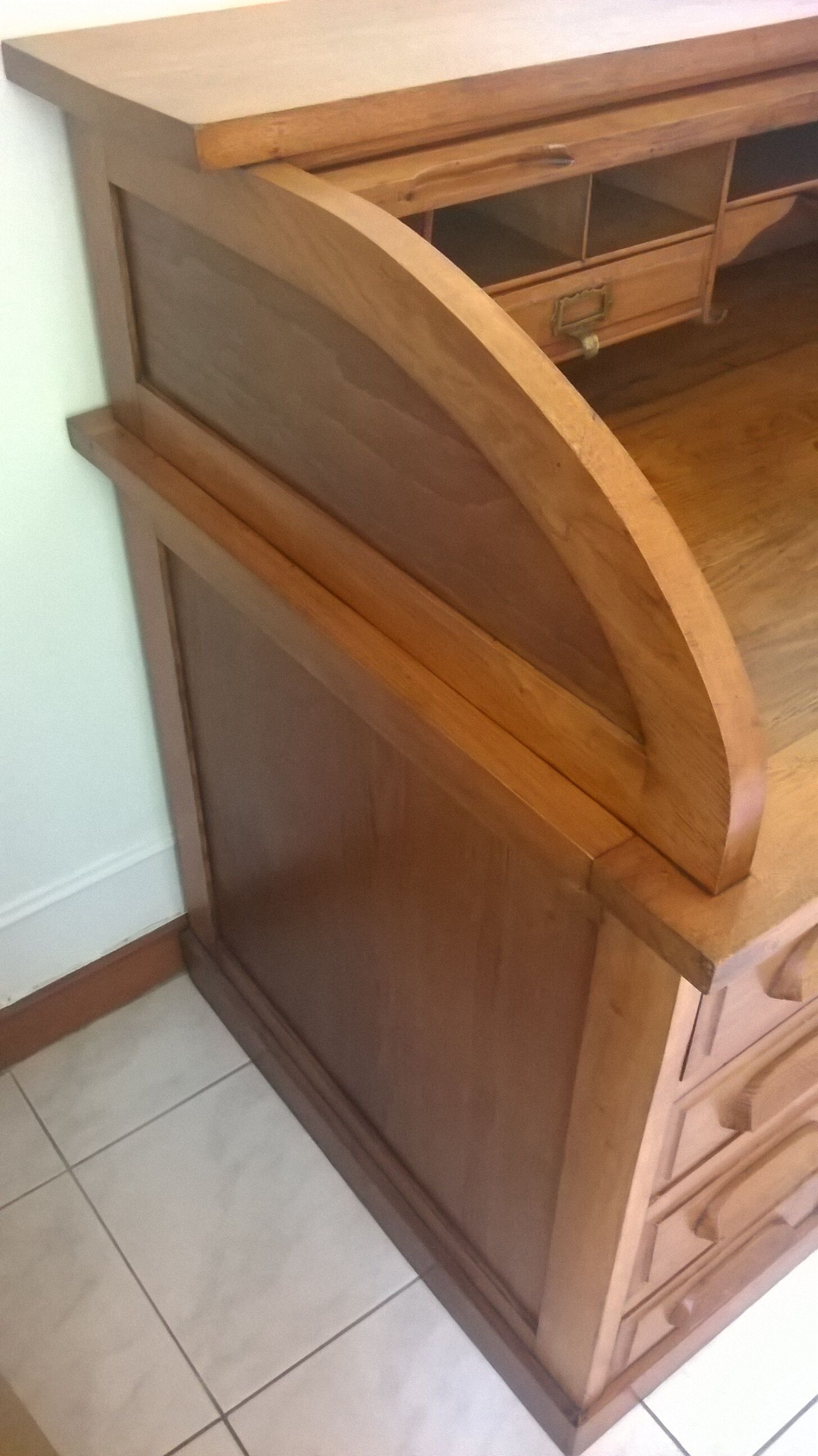 American desk with oak curtain
