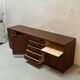 Vintage Italian Sideboard, Mid-Century Modern Wood Cabinet with Lockers 1960's