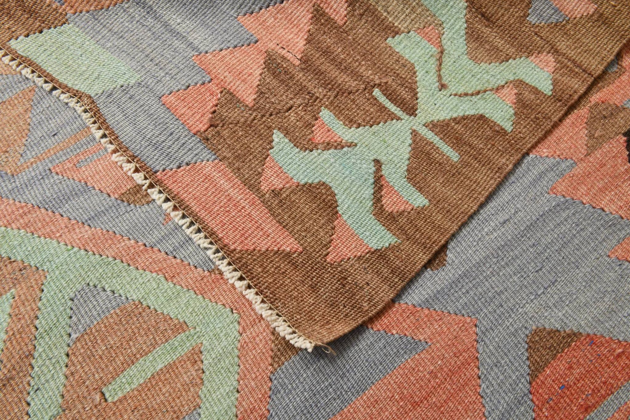 5x10 Geometric 58s Antique Kilim Rug, 168x313Cm