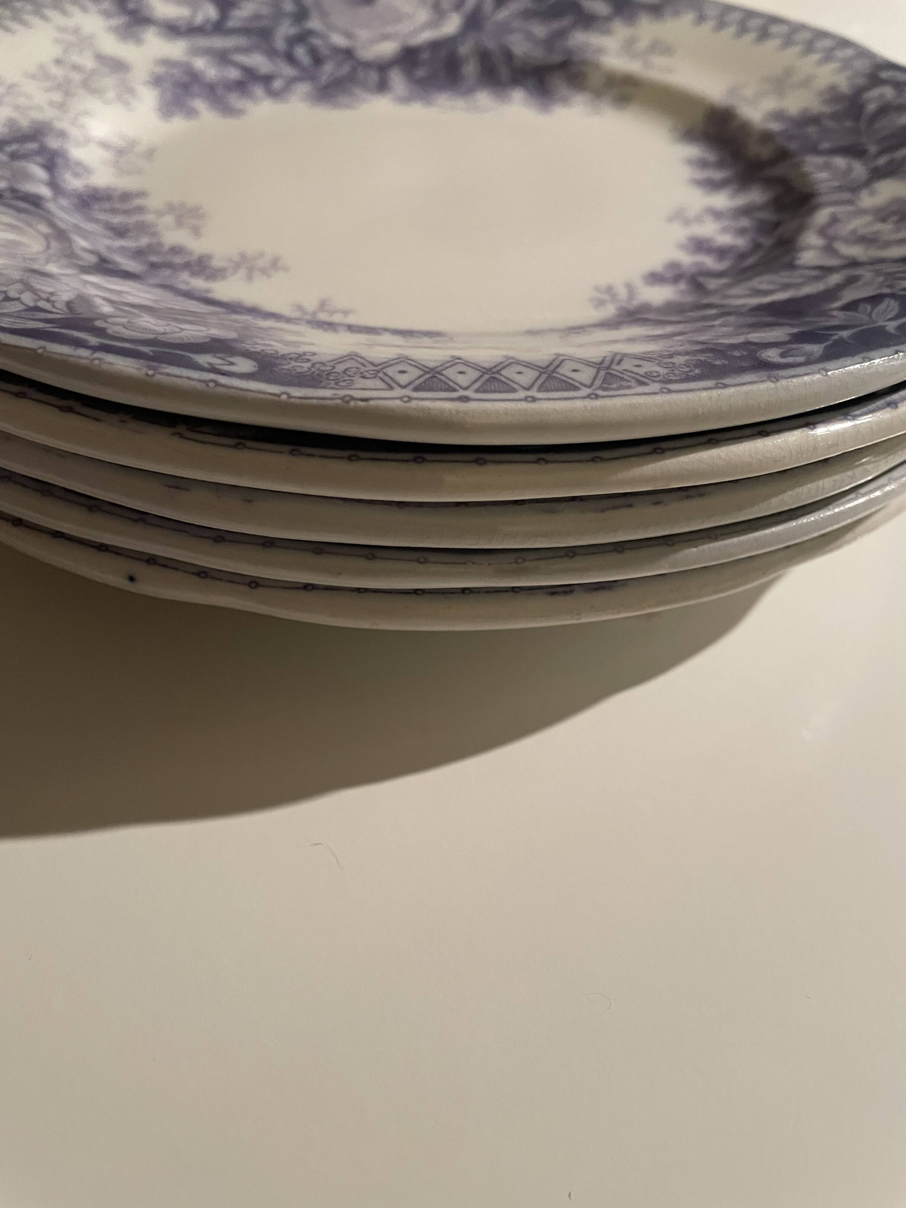 Assiettes dessert Sarreguemines modèle Jardinière XIXEME