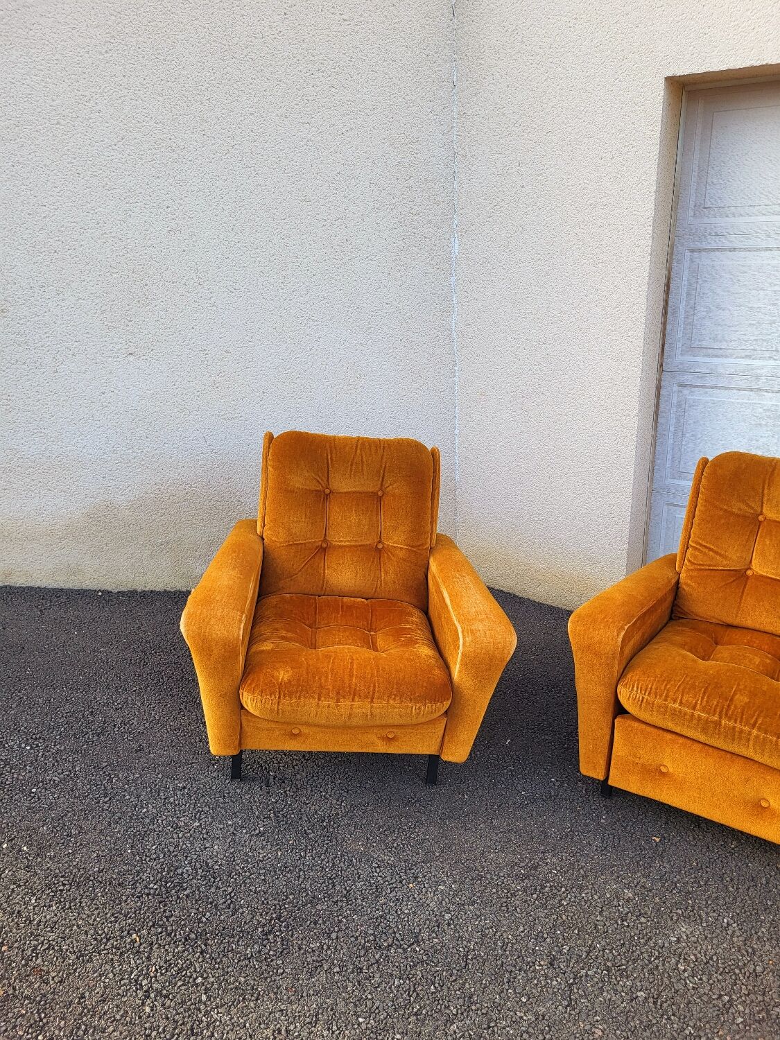 Ensemble canapé fauteuil vintage velours