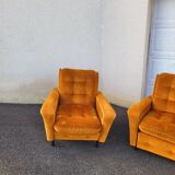 Ensemble canapé fauteuil vintage velours