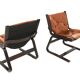 Set of 2 Scandinavian leather office chairs, Norway, 1960