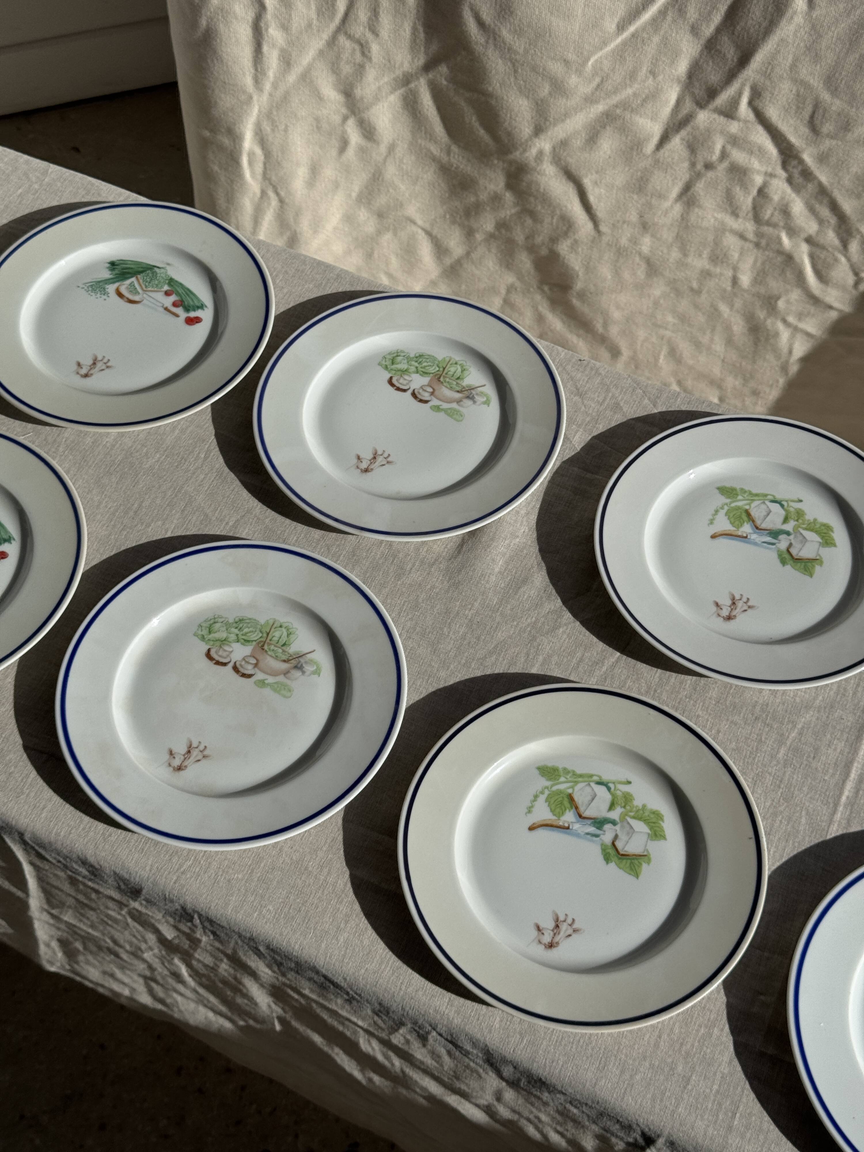Set of 12 cheese plates France Chavroux 1990s D 21.5