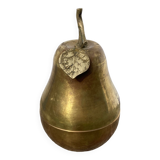 Pear fruit golden brass box