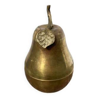 Pear fruit golden brass box