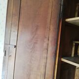 Louis XV style wardrobe entirely pegged wood with 2 cherry wood doors.