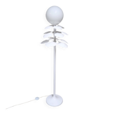 Lampadaire feuillage et globe opalin, années 70