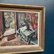 Oil on panel by Swedish artist – "Interior with figure" by Olle Nordberg (1905–1986) – 1944 – vintage and framed – 40×46 cm (15.7"×18.1")
