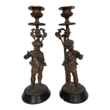 Bougeoirs putti musicians