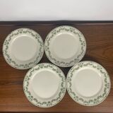 Set of 4 flat plates, "Champagne" model, Badonviller, early 20th century.