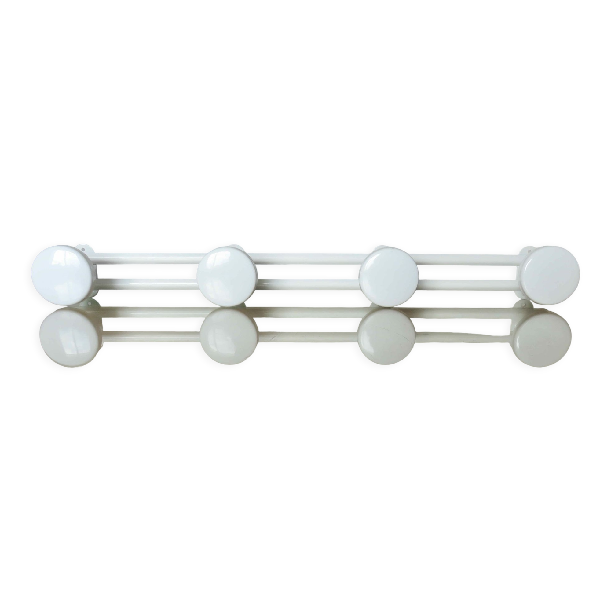 Coat rack in white lacquered metal 70s